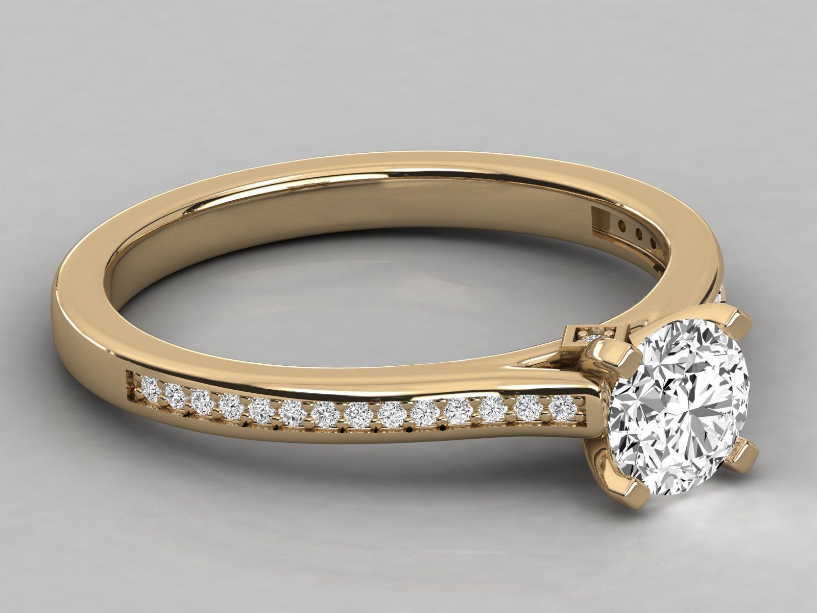 Women solitaire ring 3dm stl render detail 3D print model_8
