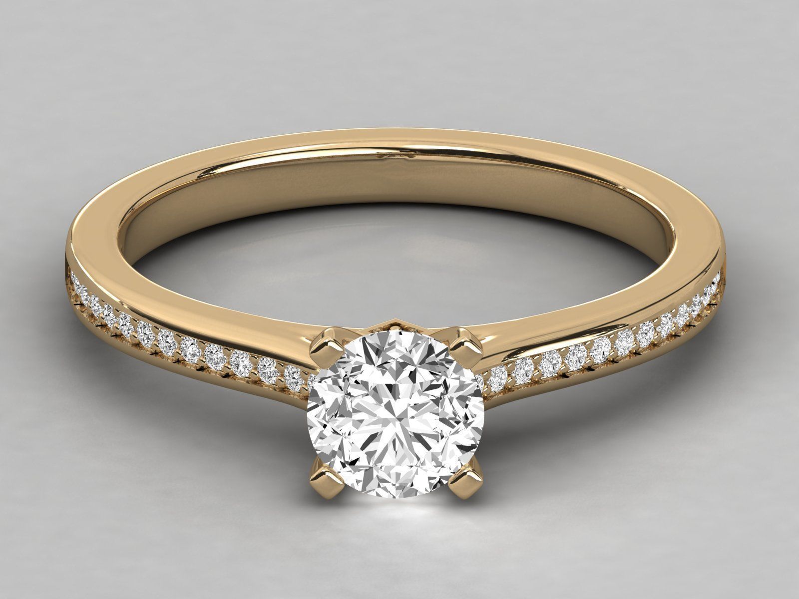 Women solitaire ring 3dm stl render detail 3D print model_10