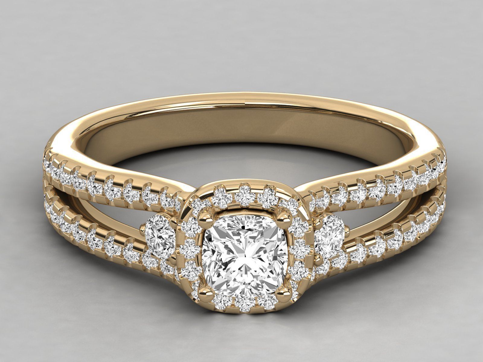 Women solitaire ring 3dm stl render detail  3D print model_10