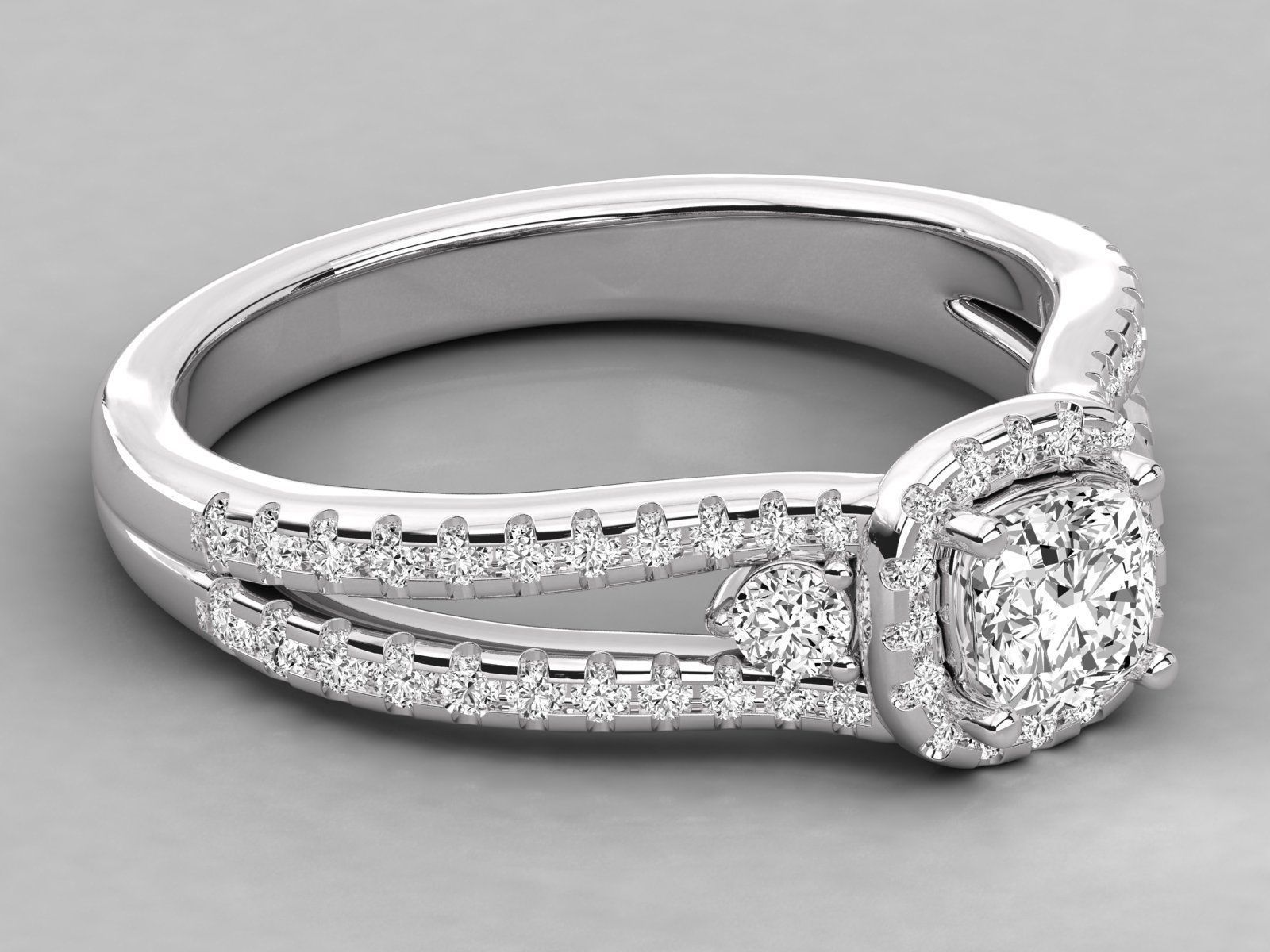 Women solitaire ring 3dm stl render detail  3D print model_4