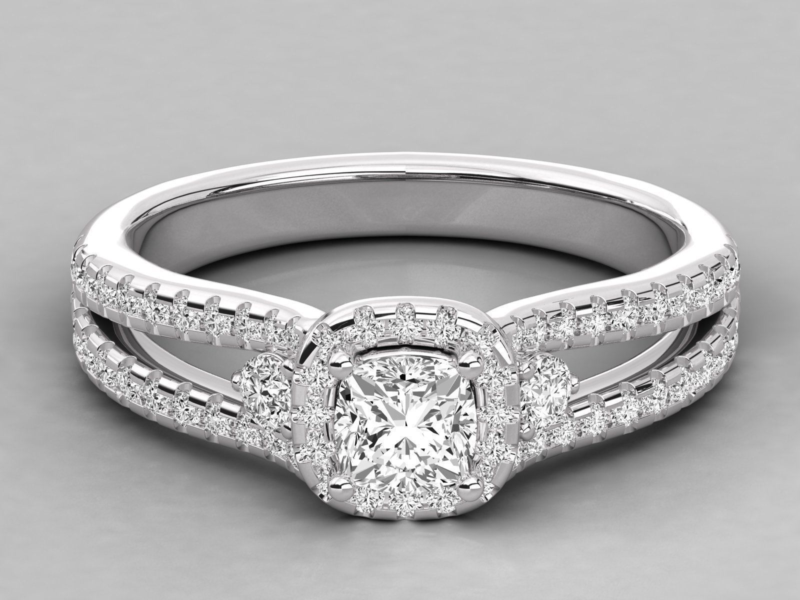 Women solitaire ring 3dm stl render detail  3D print model_7