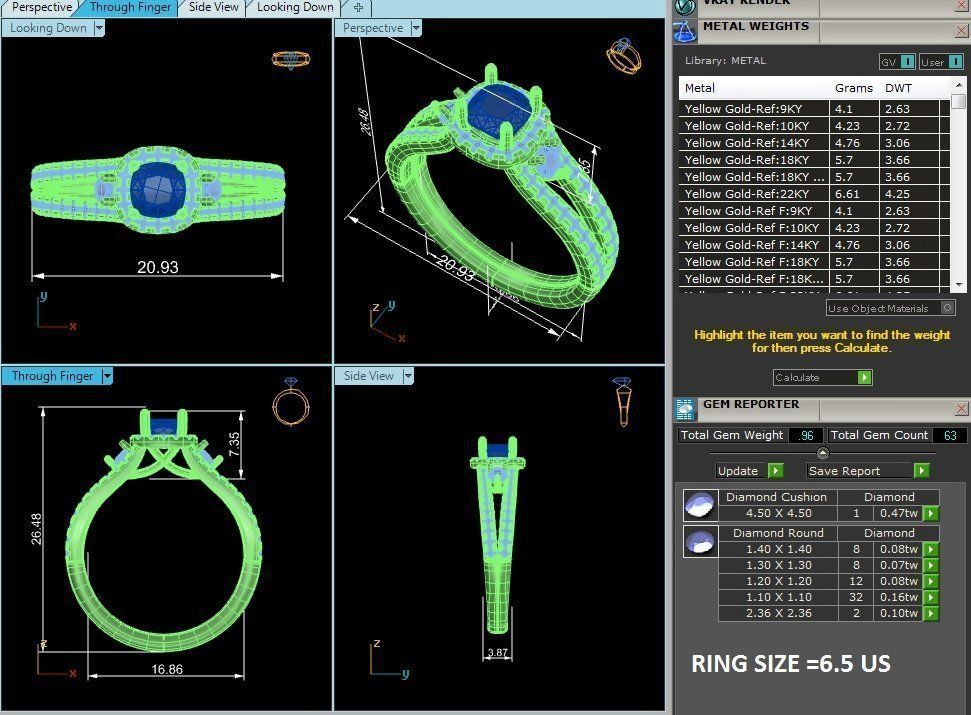 Women solitaire ring 3dm stl render detail  3D print model_2