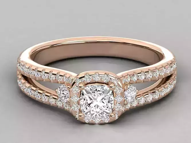 Women solitaire ring 3dm stl render detail 