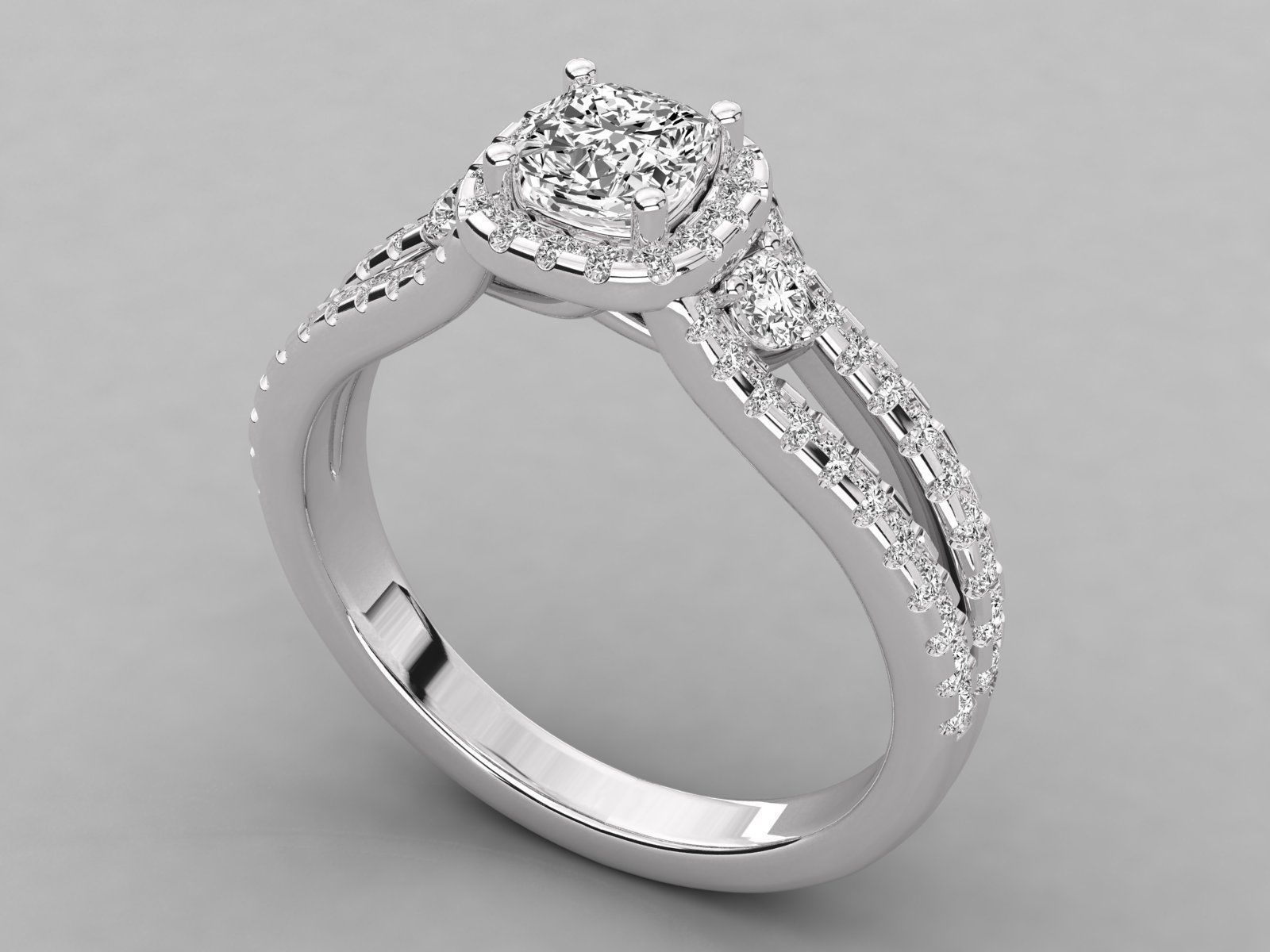 Women solitaire ring 3dm stl render detail  3D print model_6