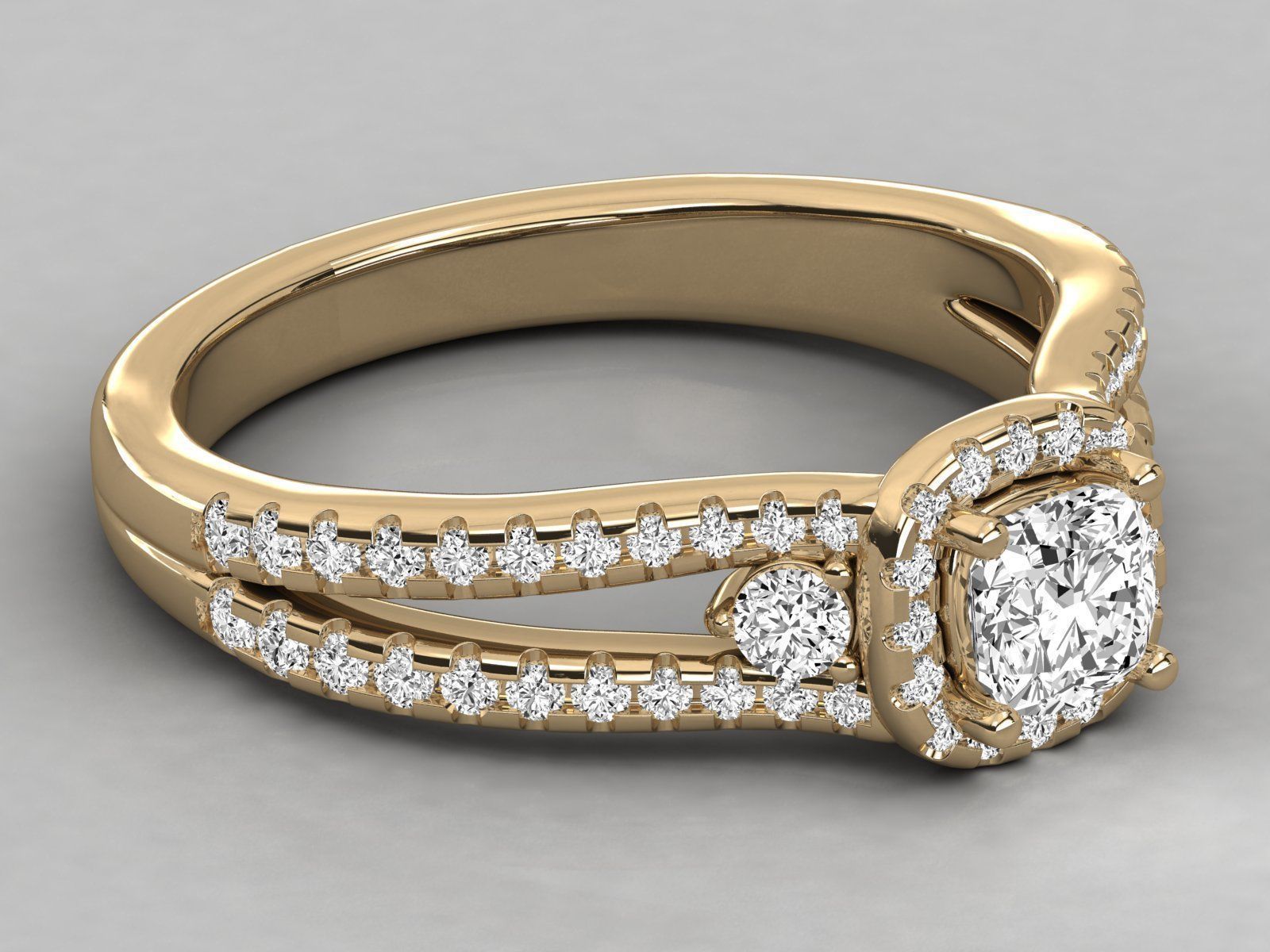 Women solitaire ring 3dm stl render detail  3D print model_8