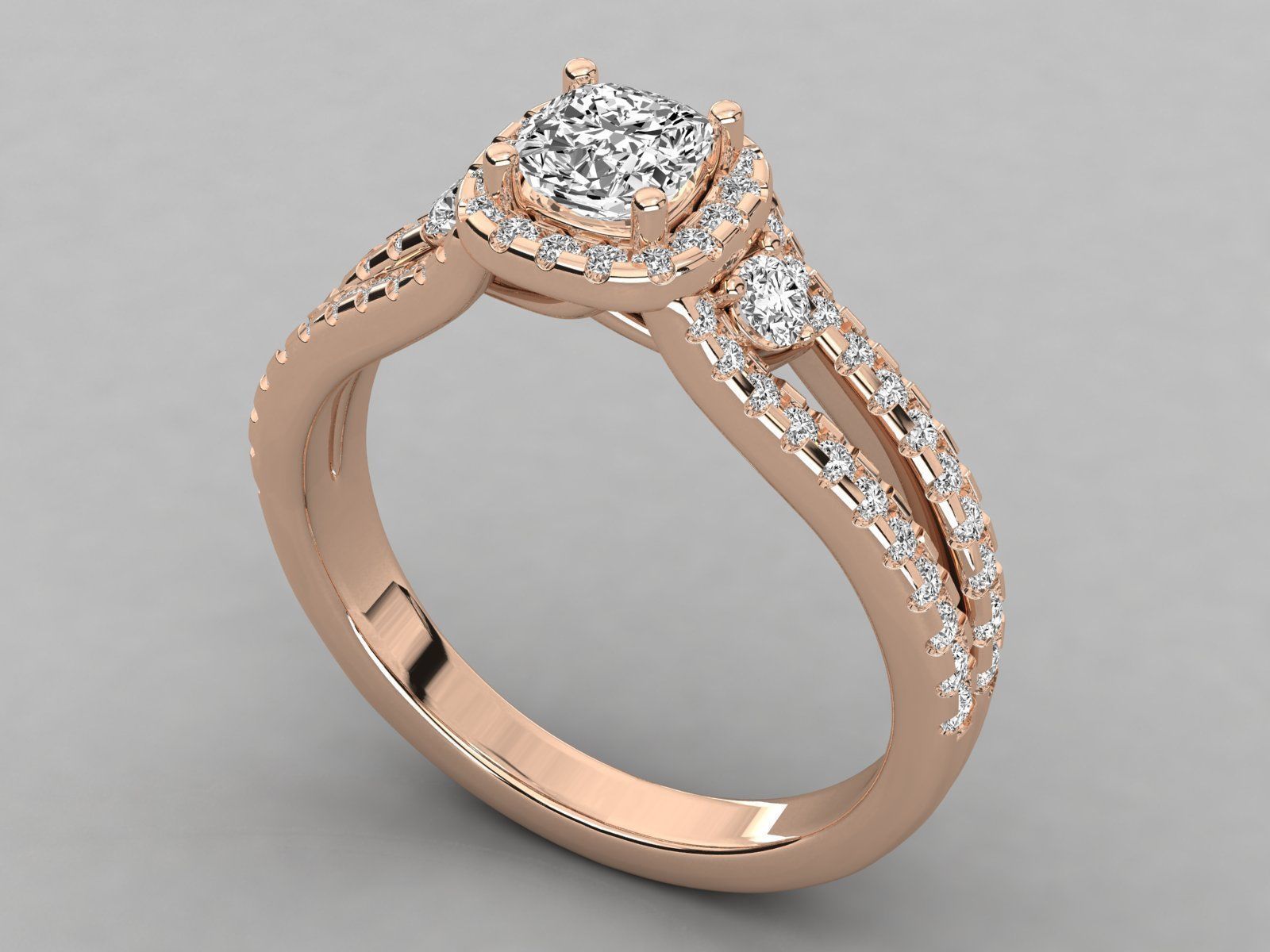 Women solitaire ring 3dm stl render detail  3D print model_3