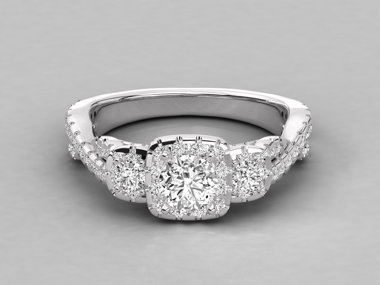 Women solitaire ring 3dm stl render detail 3D print model_7