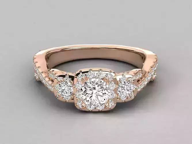 Women solitaire ring 3dm stl render detail 