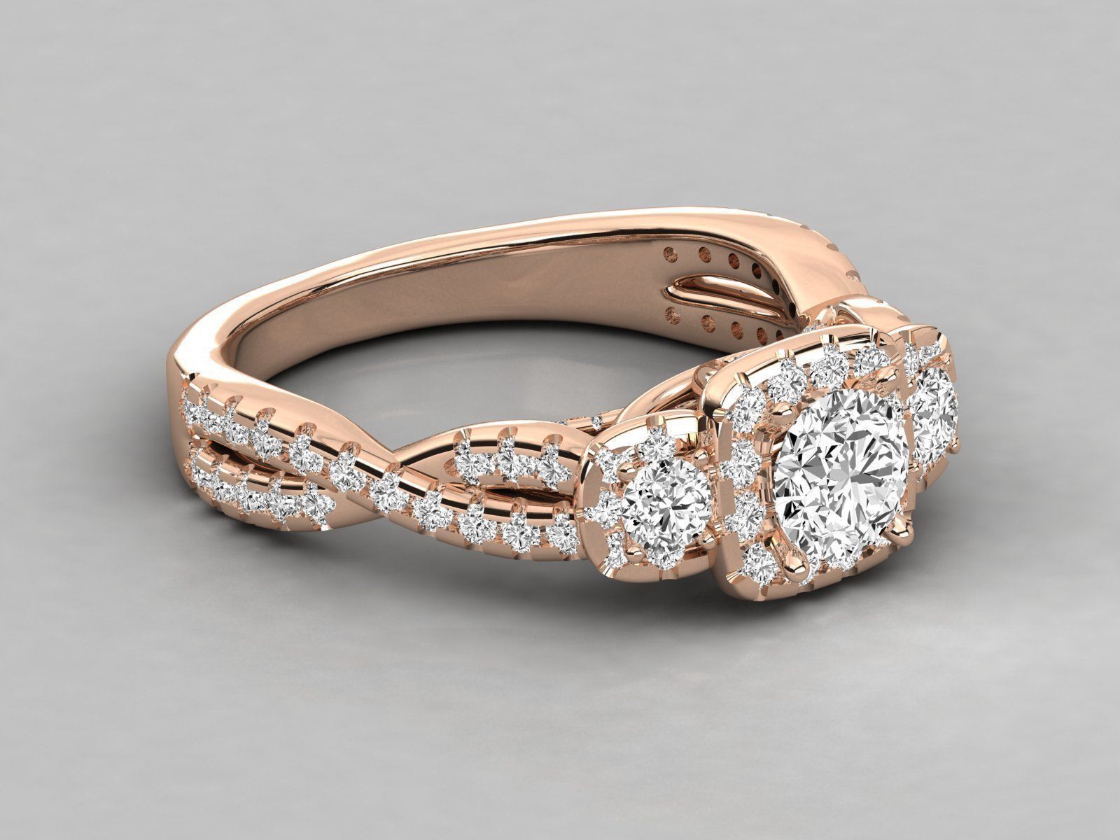 Women solitaire ring 3dm stl render detail 3D print model_1