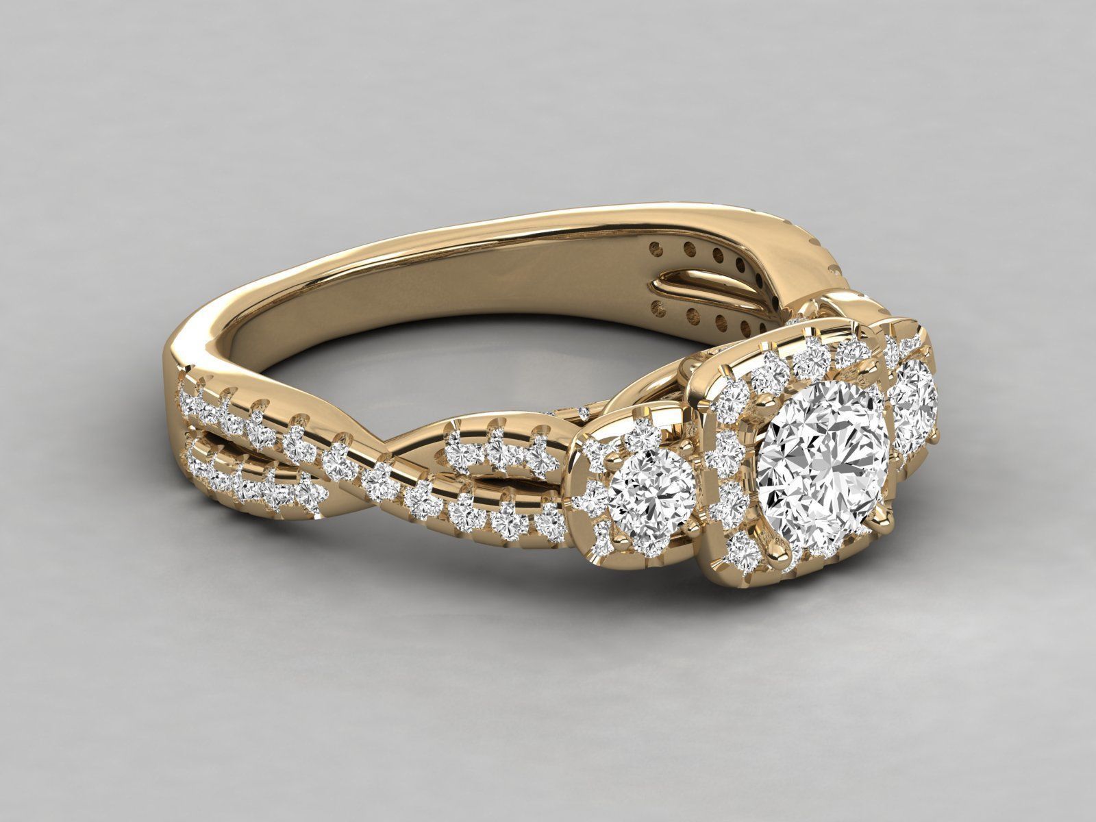 Women solitaire ring 3dm stl render detail 3D print model_8
