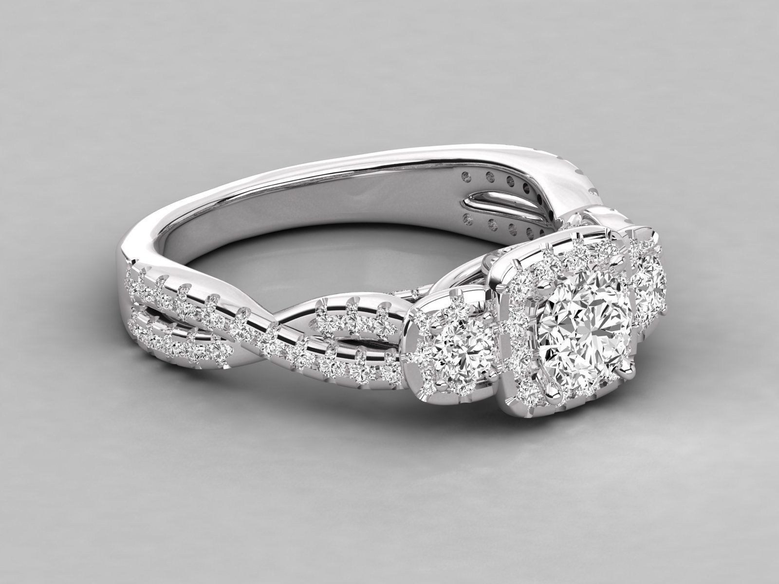 Women solitaire ring 3dm stl render detail 3D print model_4