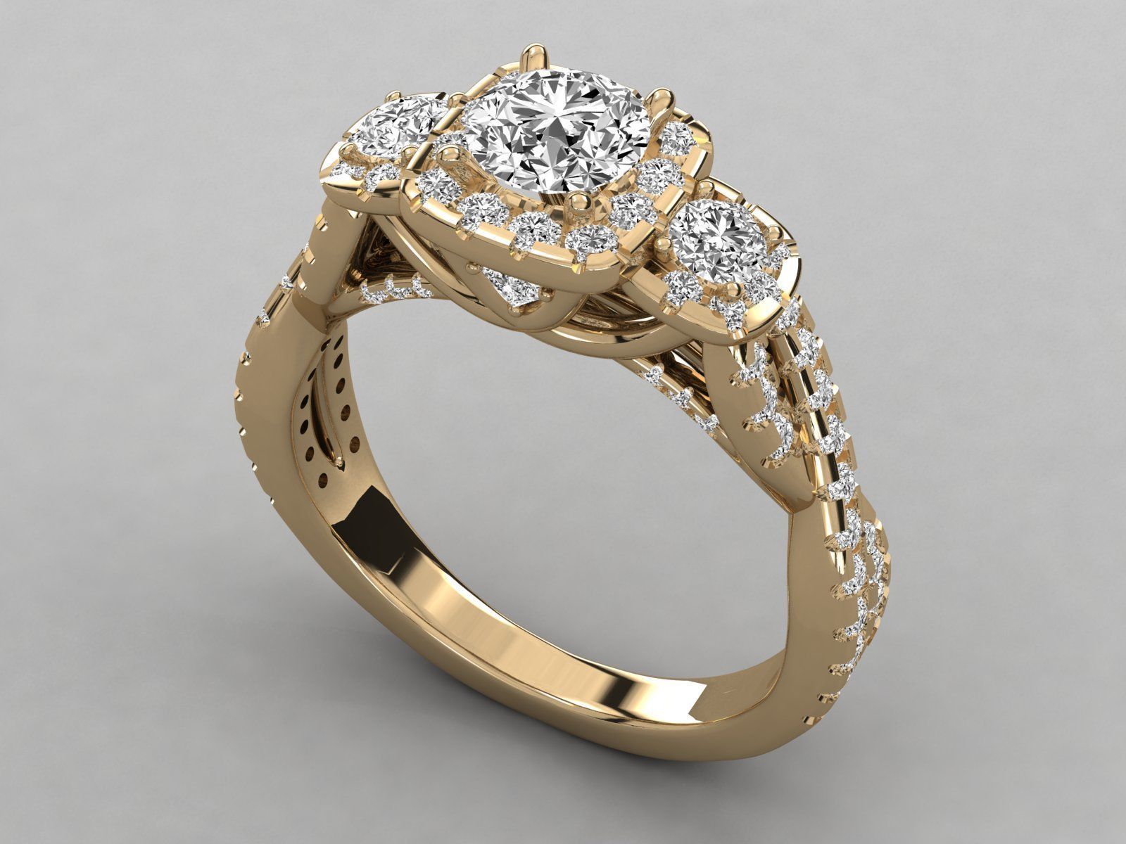 Women solitaire ring 3dm stl render detail 3D print model_9