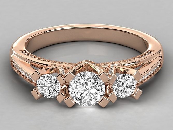 Women solitaire ring 3dm stl render detail  3D print model