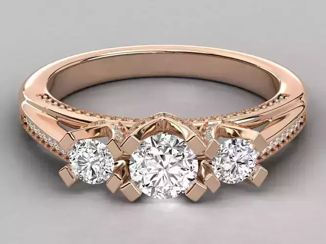 Women solitaire ring 3dm stl render detail  3D print model
