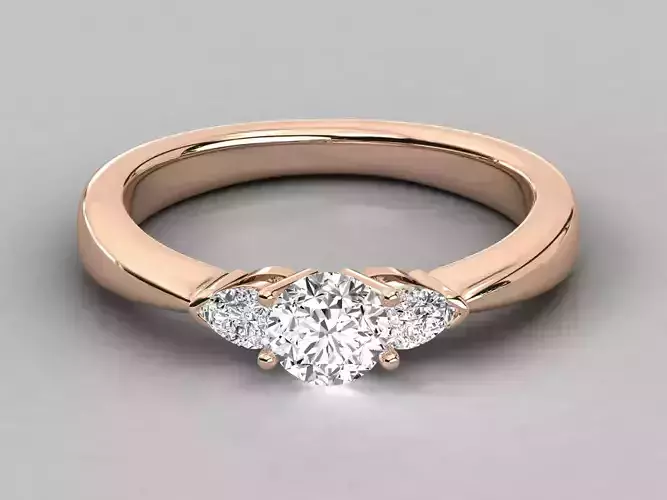 Women solitaire ring 3dm stl render detail 