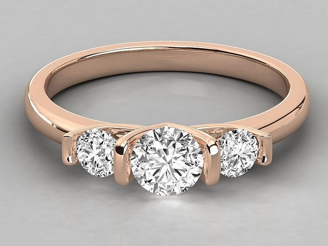 Women solitaire ring 3dm stl render detail  3D print model