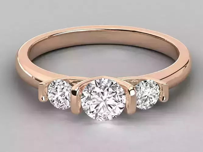 Women solitaire ring 3dm stl render detail  3D print model