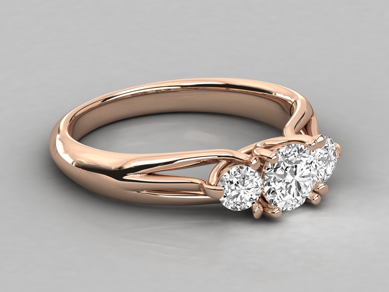 Women solitaire ring 3dm stl render detail  3D print model_1