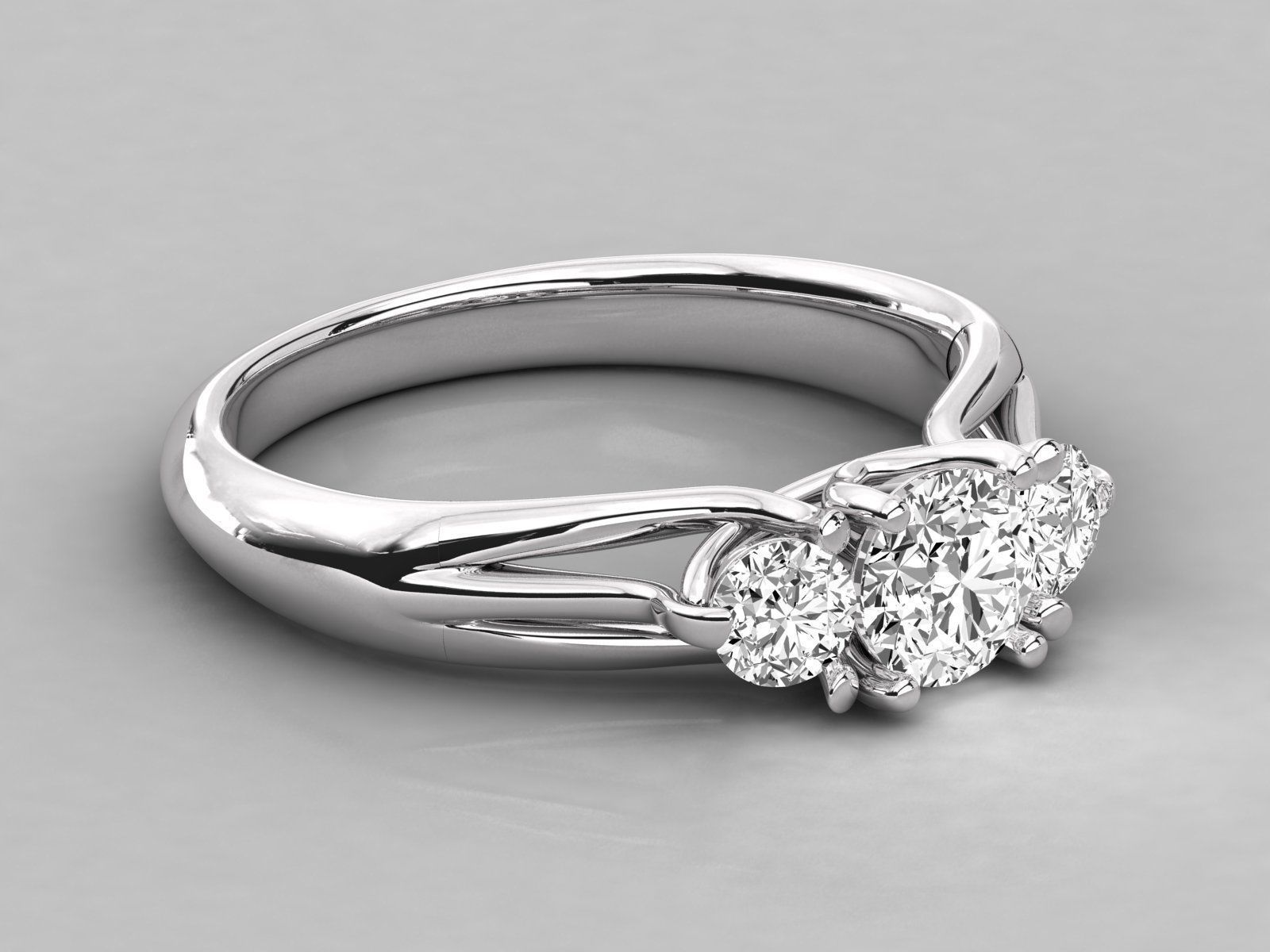 Women solitaire ring 3dm stl render detail  3D print model_4