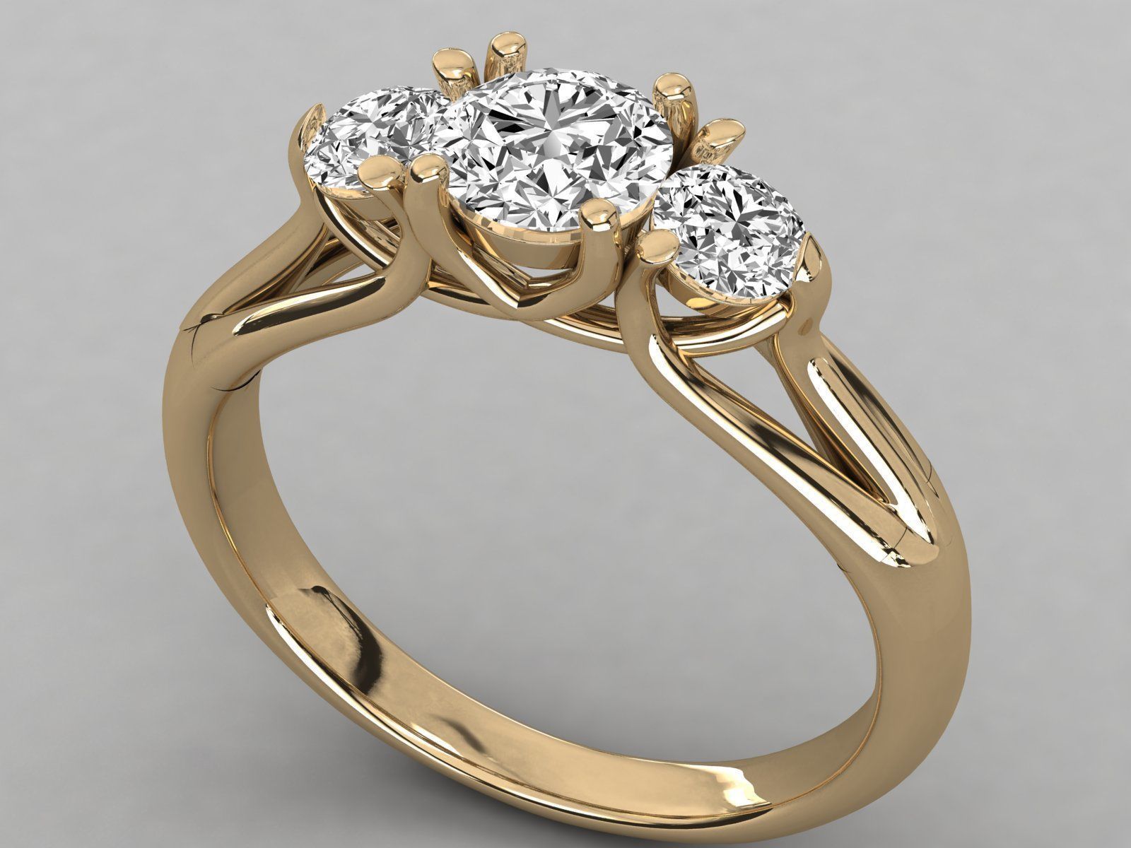 Women solitaire ring 3dm stl render detail  3D print model_9
