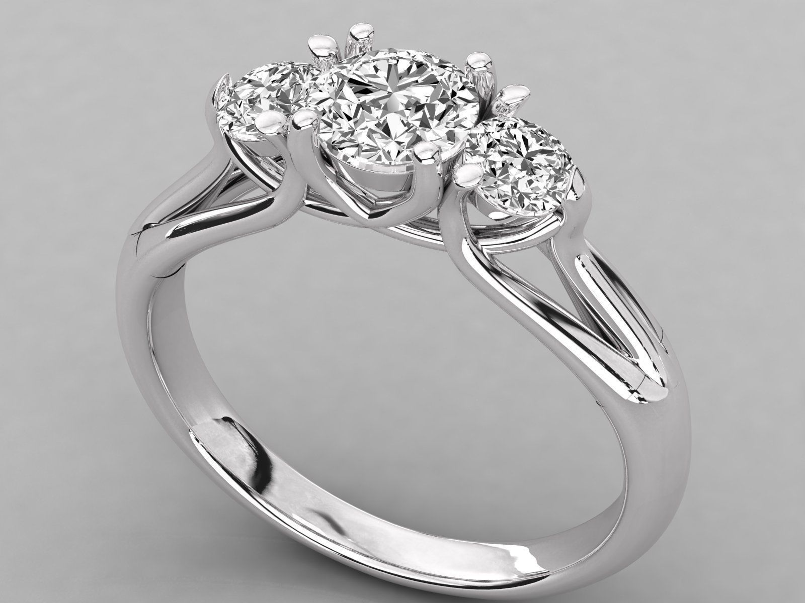 Women solitaire ring 3dm stl render detail  3D print model_6