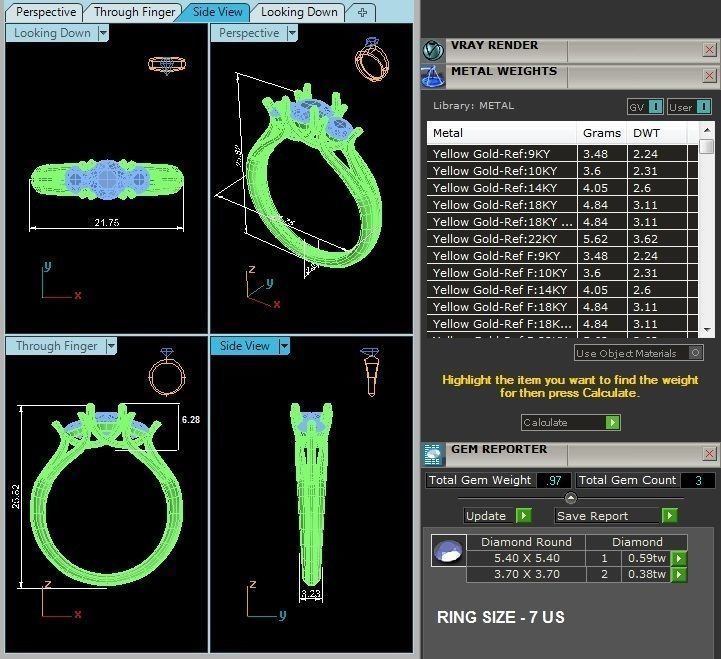 Women solitaire ring 3dm stl render detail  3D print model_2