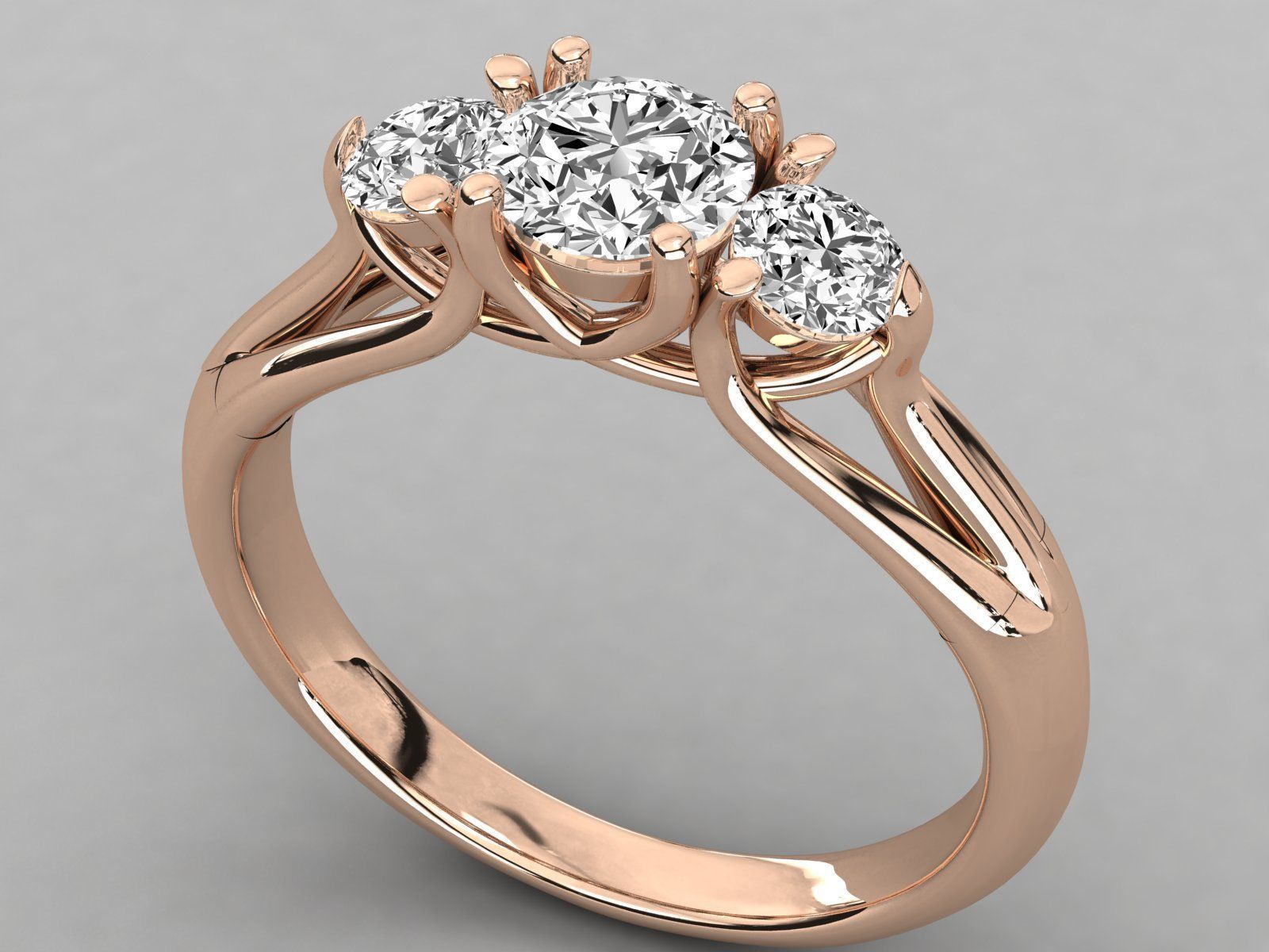Women solitaire ring 3dm stl render detail  3D print model_3