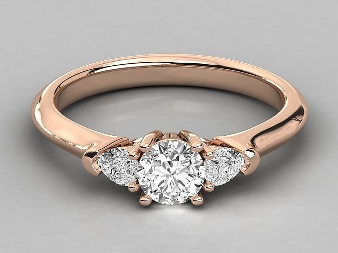 Women solitaire ring 3dm stl render detail  3D print model