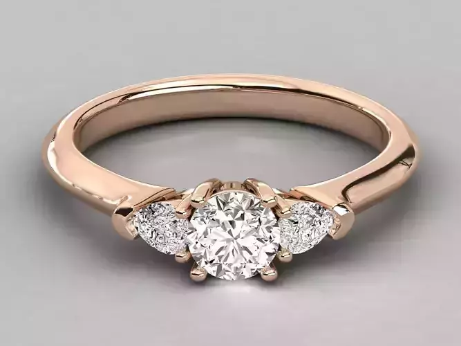 Women solitaire ring 3dm stl render detail  3D print model