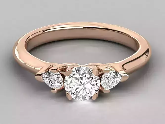 Women solitaire ring 3dm stl render detail  3D print model
