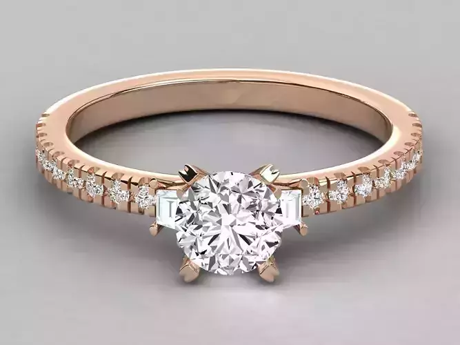 Women solitaire ring 3dm stl render detail 