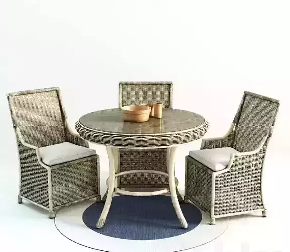 table Chairs Low-poly 3D model