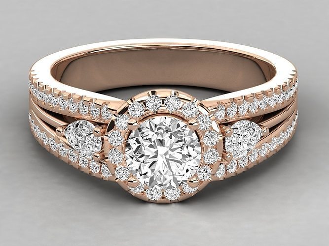 Women solitaire ring 3dm stl render detail  3D print model