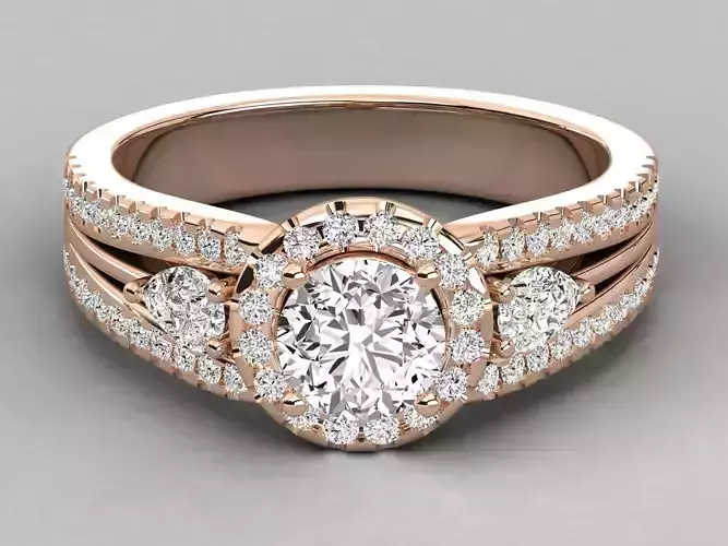Women solitaire ring 3dm stl render detail  3D print model