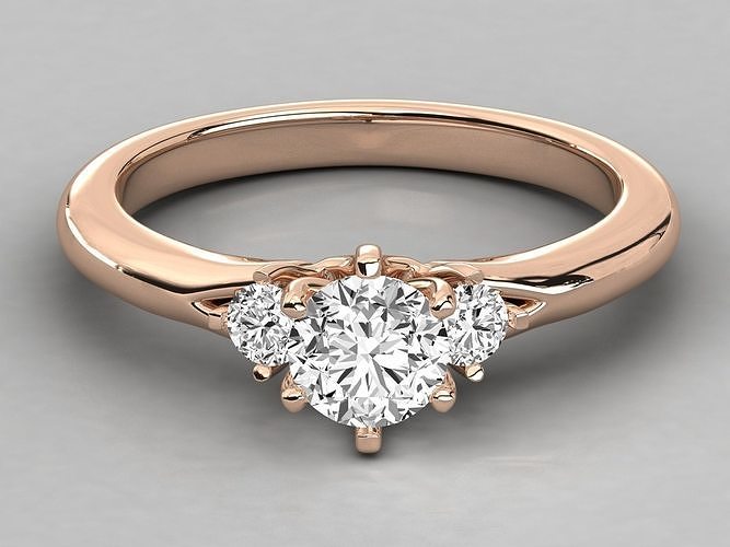 Women solitaire ring 3dm stl render detail  3D print model