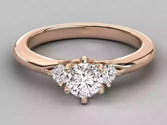 Women solitaire ring 3dm stl render detail  3D print model