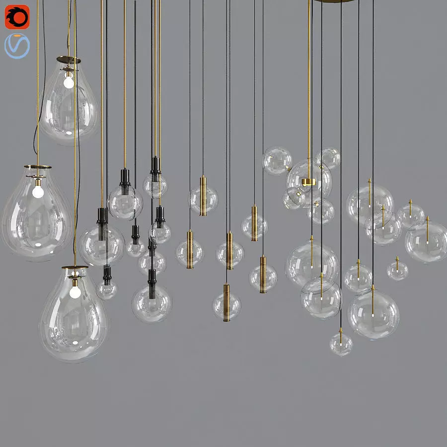 Ceiling Penball Light Collection 3D model