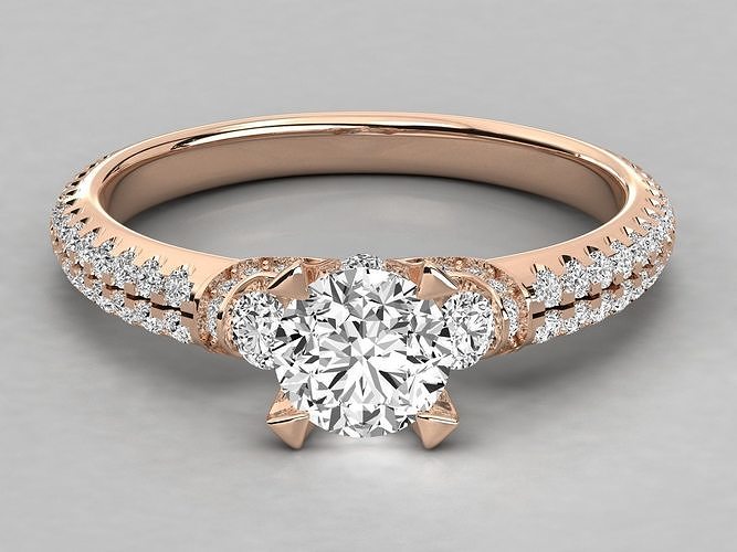 Women solitaire ring 3dm stl render detail  3D print model