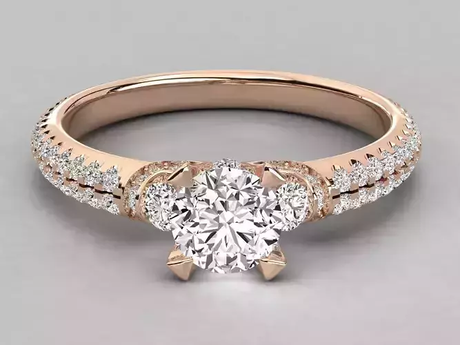 Women solitaire ring 3dm stl render detail  3D print model