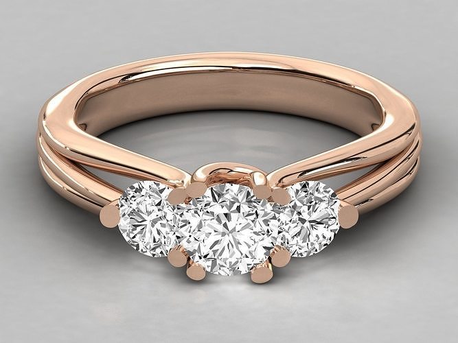 Women solitaire ring 3dm stl render detail  3D print model