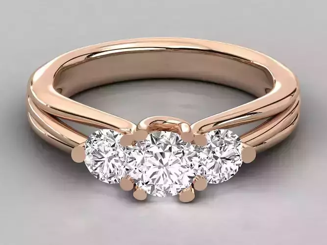 Women solitaire ring 3dm stl render detail  3D print model