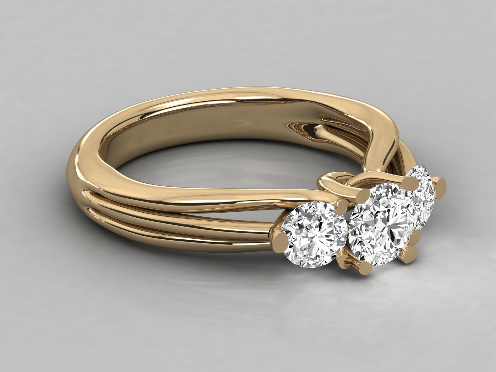 Women solitaire ring 3dm stl render detail 3D print model_8