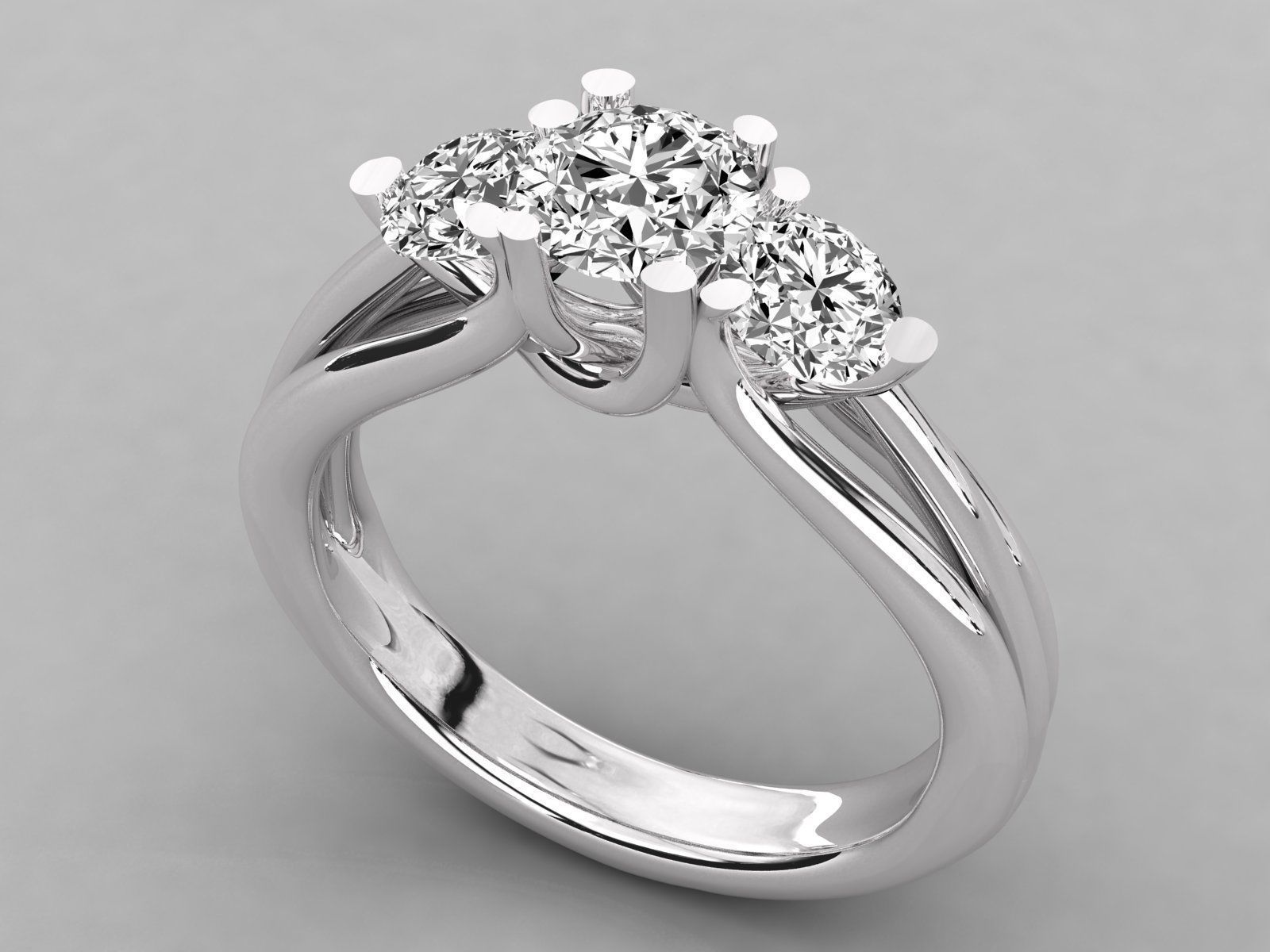 Women solitaire ring 3dm stl render detail 3D print model_6