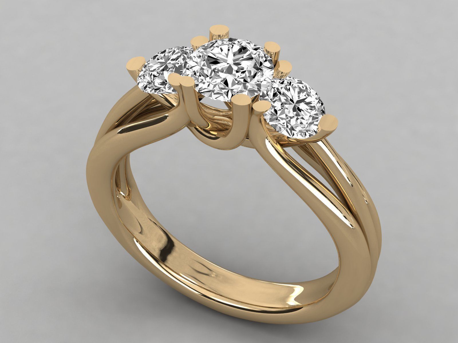 Women solitaire ring 3dm stl render detail 3D print model_9