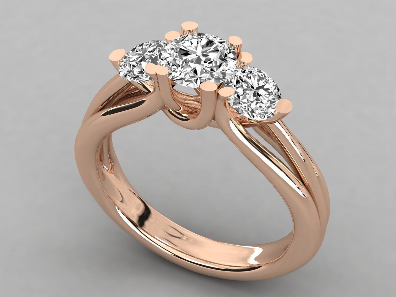 Women solitaire ring 3dm stl render detail 3D print model_3