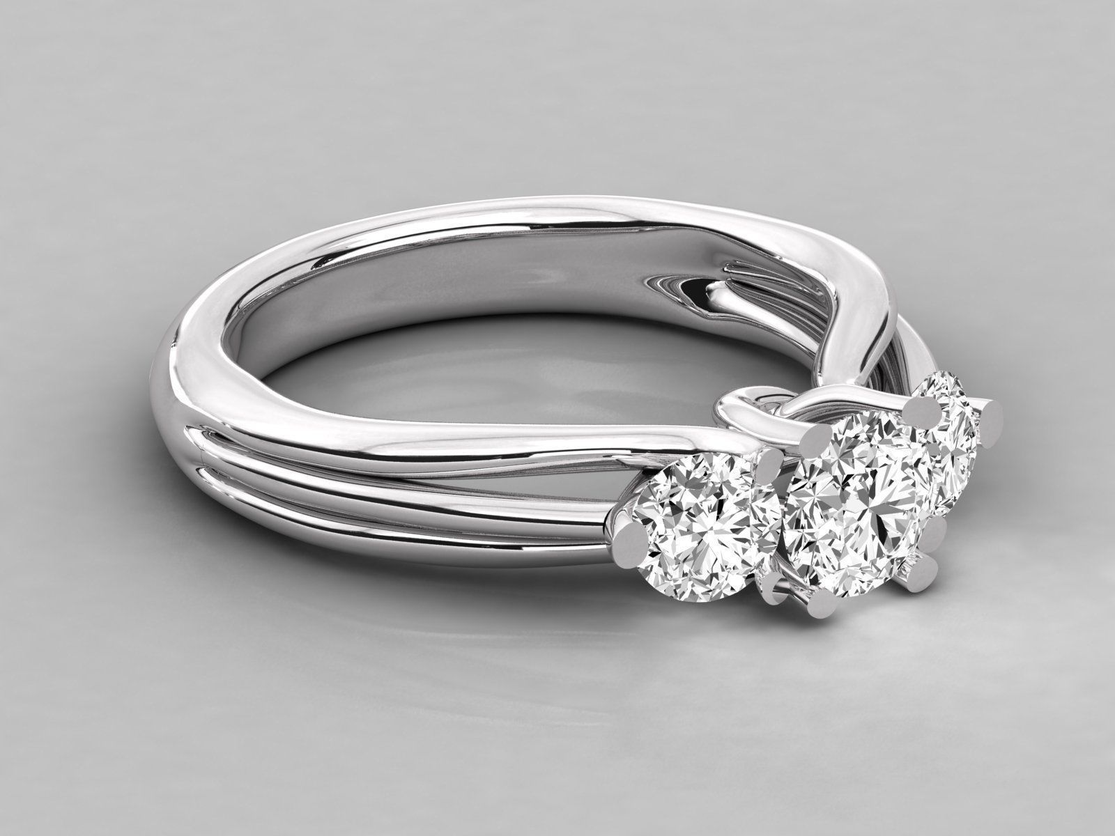 Women solitaire ring 3dm stl render detail 3D print model_4