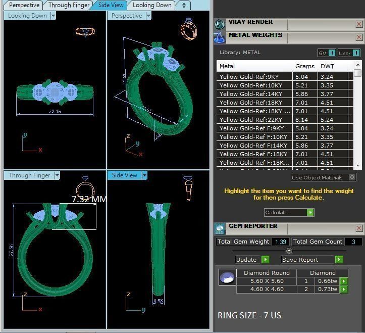 Women solitaire ring 3dm stl render detail 3D print model_2