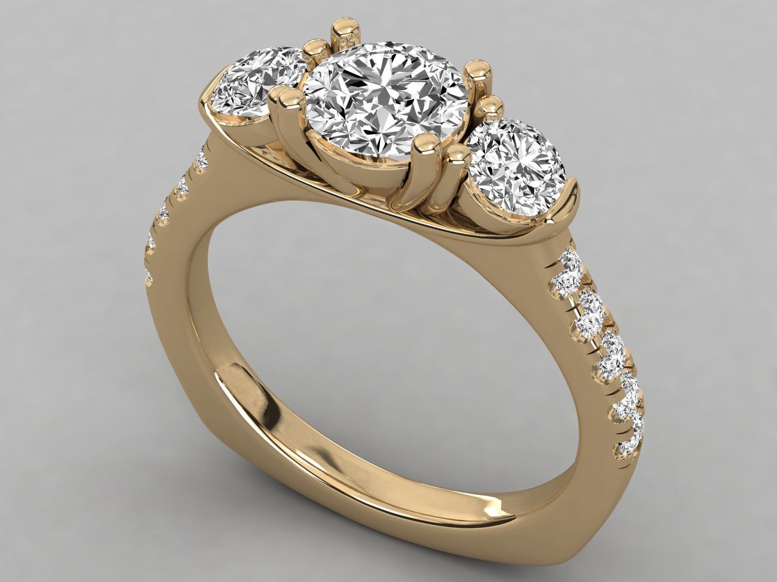 Women solitaire ring 3dm stl render detail  3D print model_9