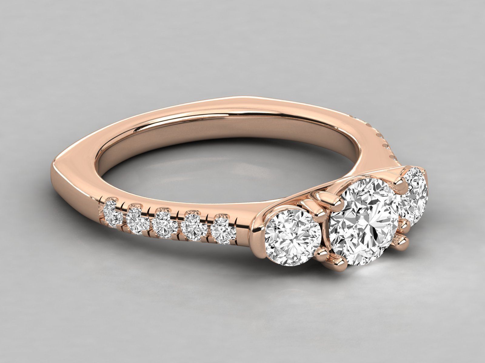 Women solitaire ring 3dm stl render detail  3D print model_1