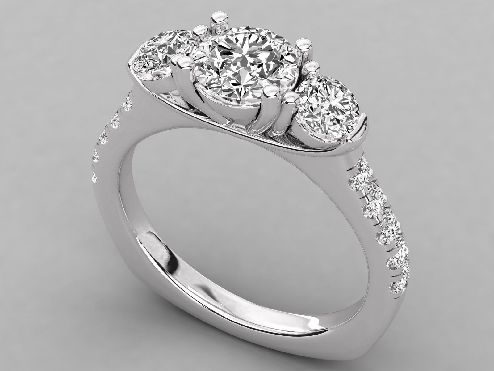Women solitaire ring 3dm stl render detail  3D print model_6